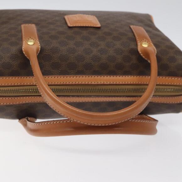 CELINE Macadam Canvas Hand Bag Pvc Leather Brown Gold - Picture 7 of 12